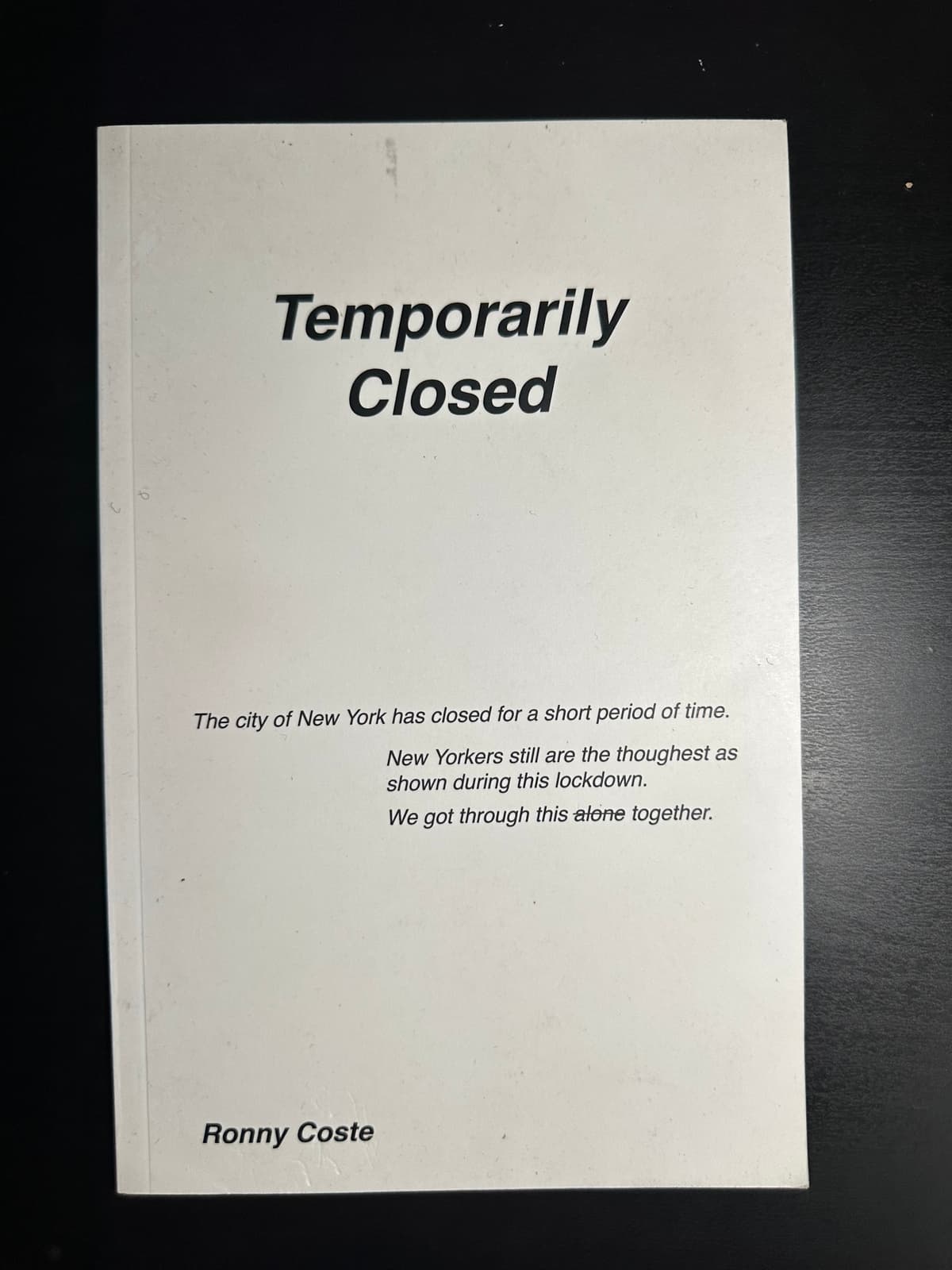 First Draft of Temporarily Closed